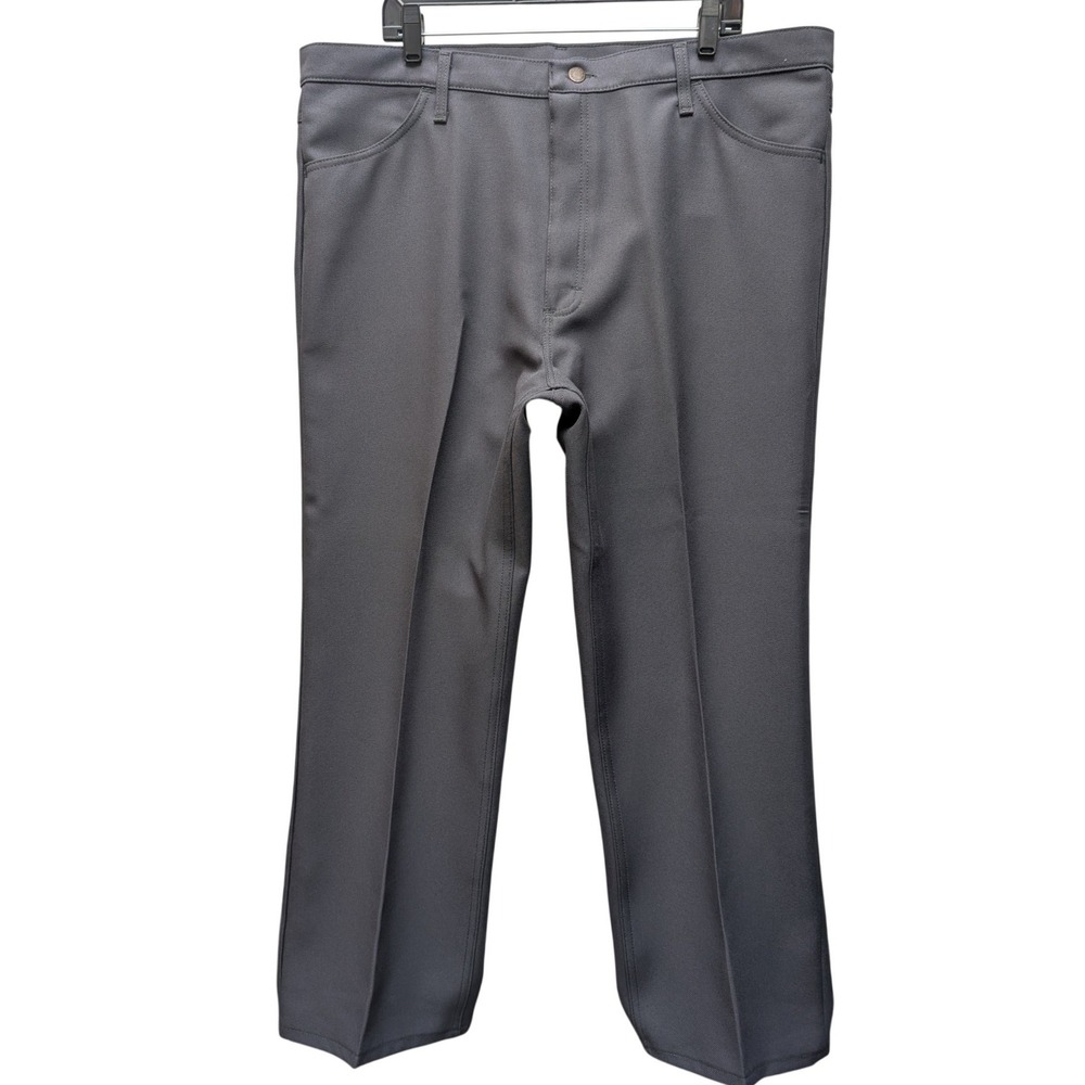 Wrangler Wrancher Dress Pants Mens 42x29 Gray Straight Leg Polyester 00082CL